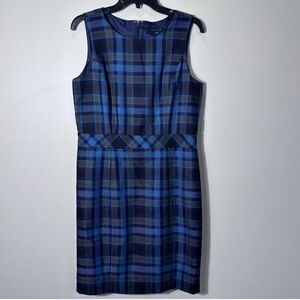 💙Tommy Hilfiger Navy and Blue Plaid Midi Dress